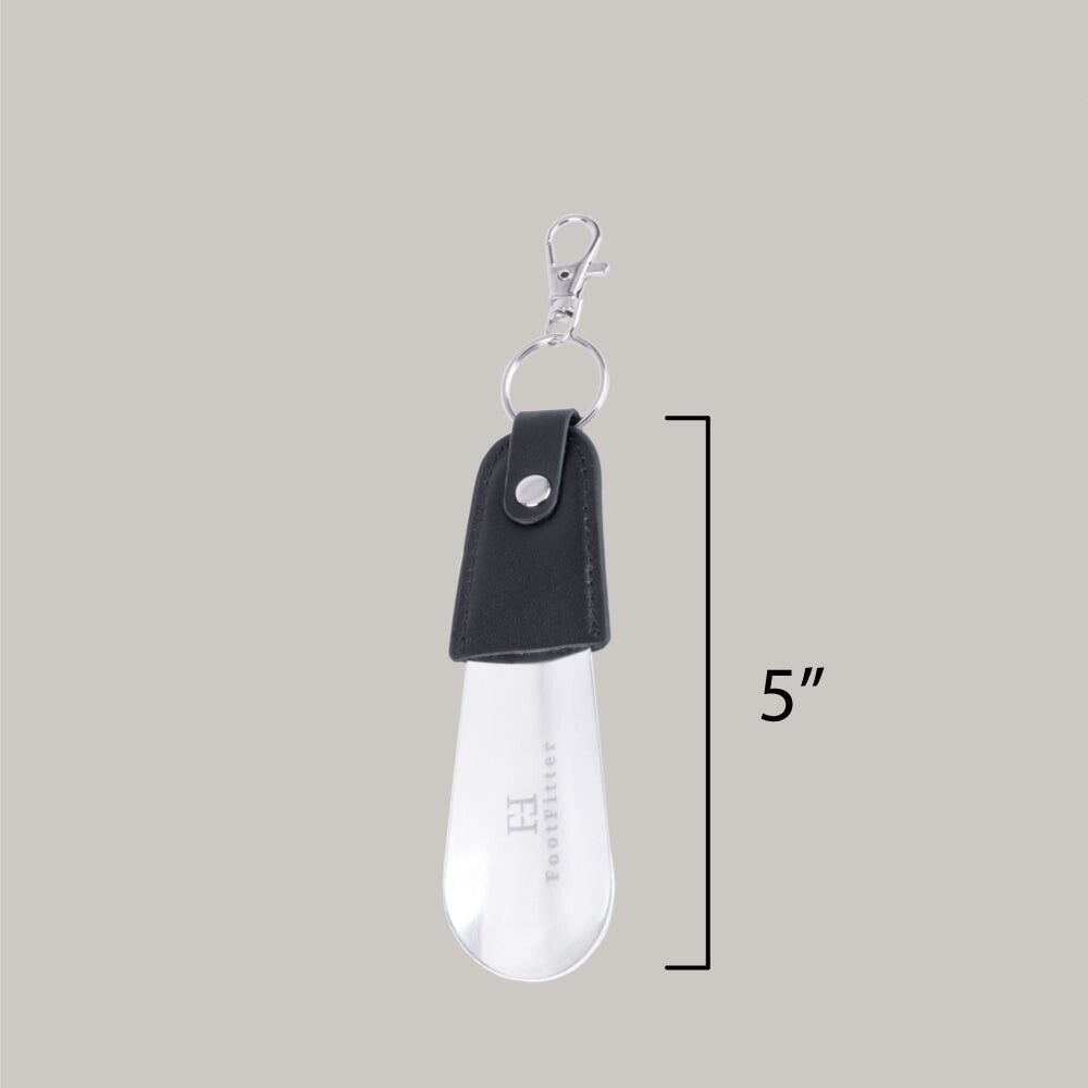 Copy of FootFitter Keychain Travel Stainless Steel & Leather Shoe Horn, 5" Shoe Horns FootFitter