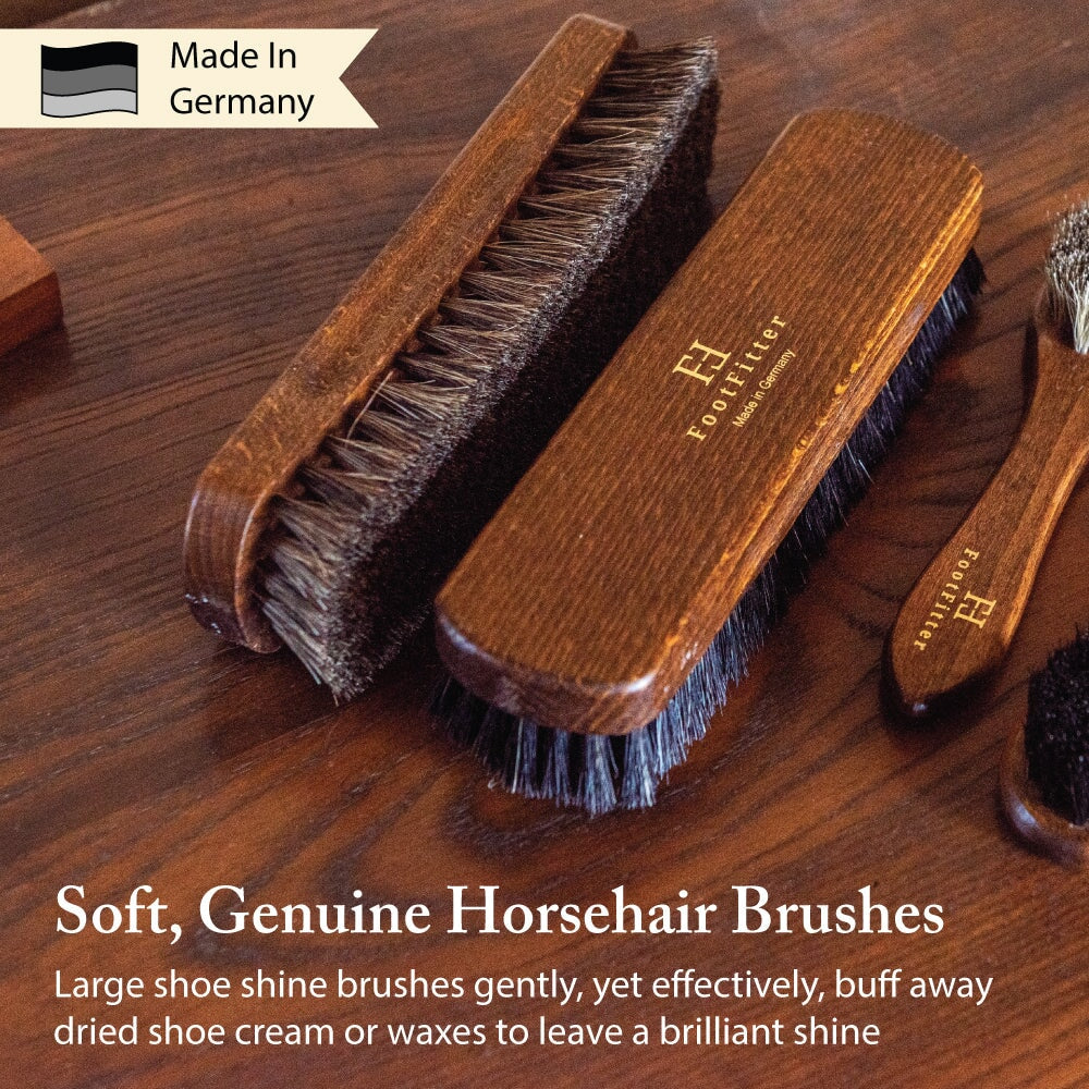 Essential Horsehair Shoe Shine Brush Set Shoe Shine Kits FootFitter