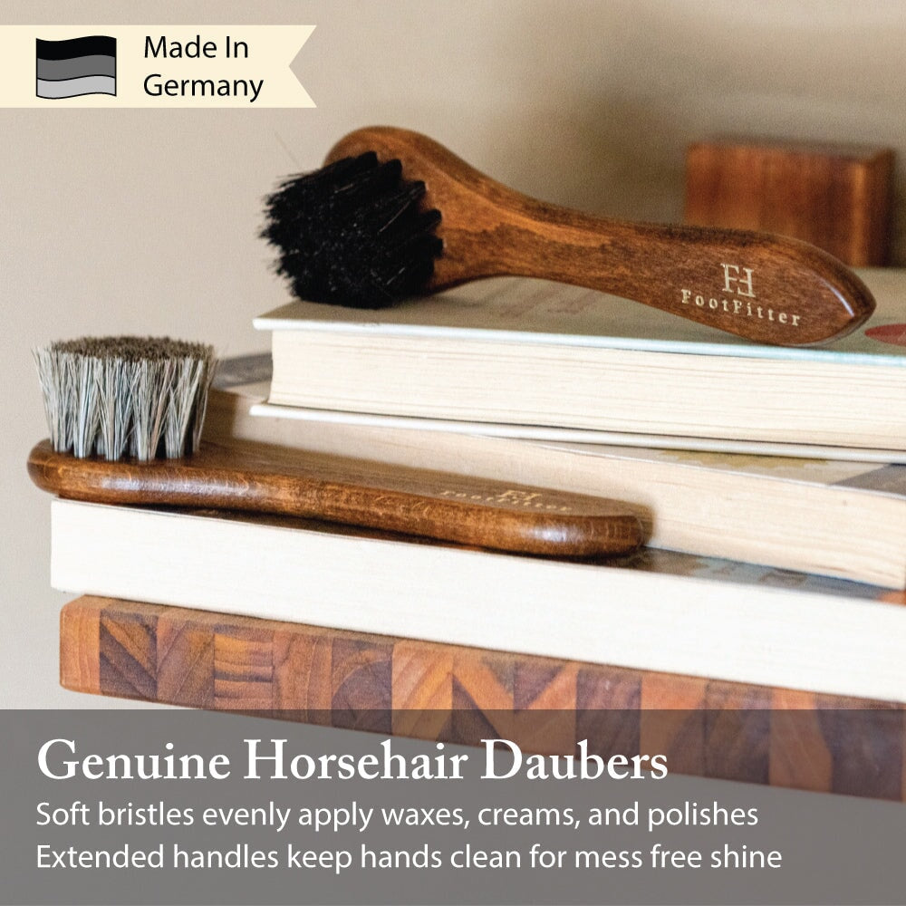 Essential Horsehair Shoe Shine Brush Set Shoe Shine Kits FootFitter