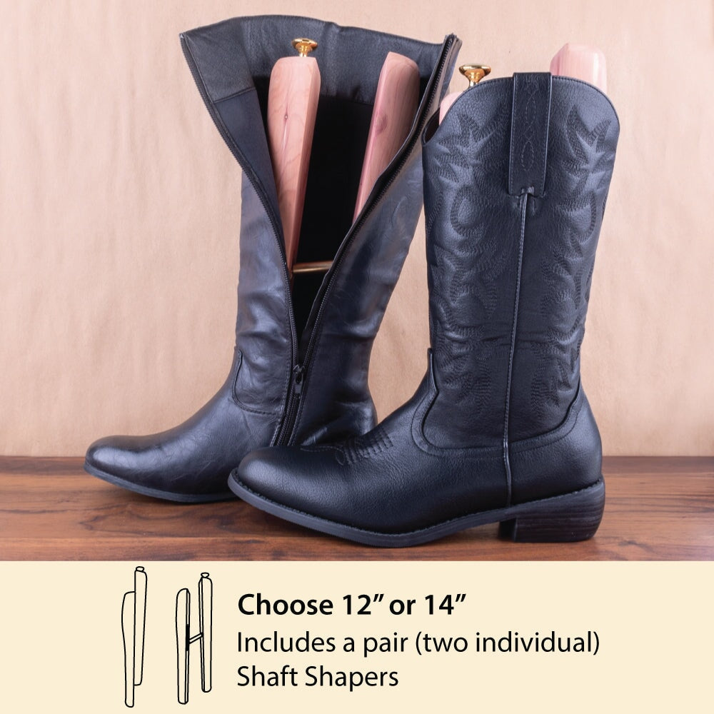 FootFitter Aromatic Cedar Boot Shaft Shapers- CB22, 12" or 14" Boot Trees and Shapers FootFitter