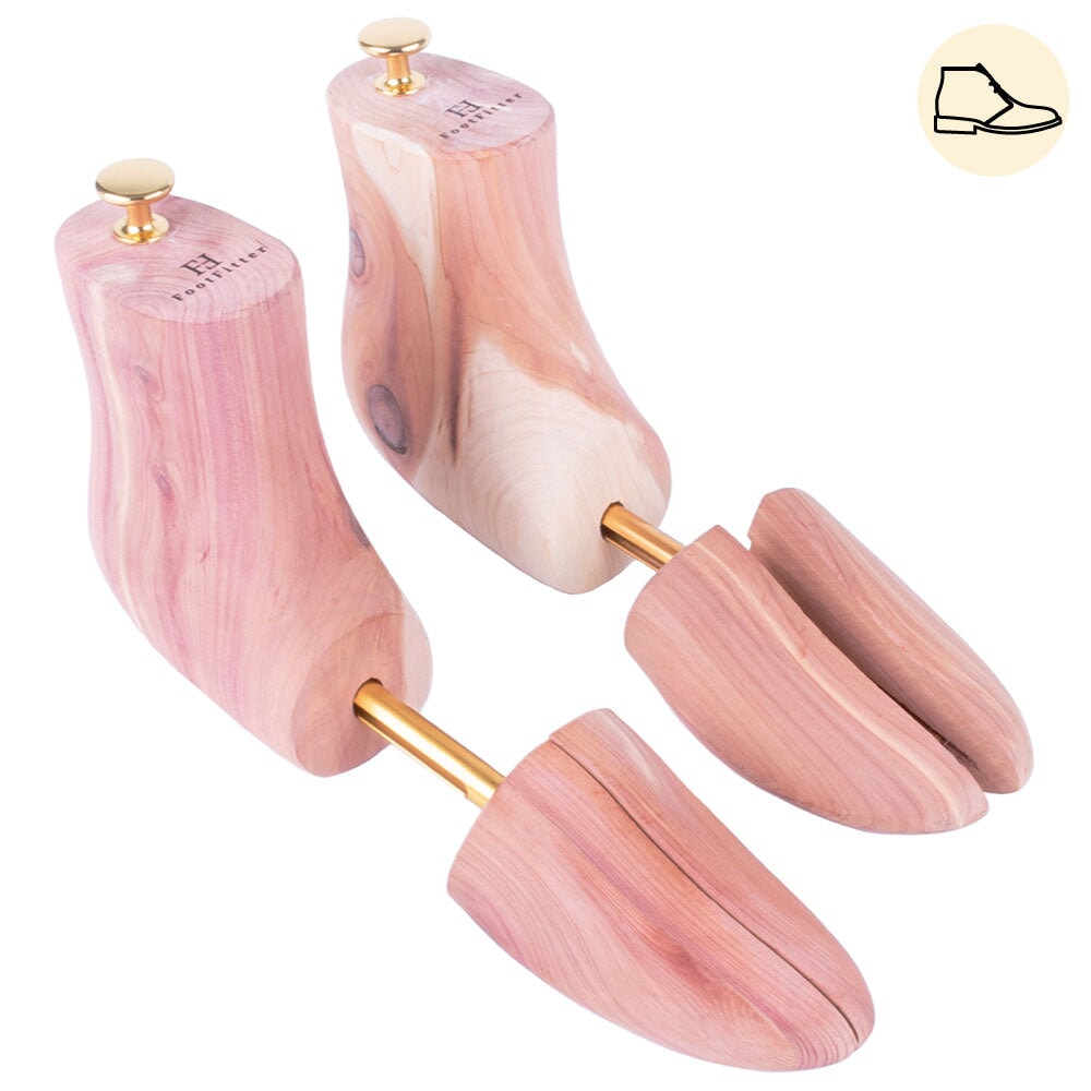 FootFitter Boot Trees for Men, Adjustable Split Toe Aromatic Cedar- KC23 FootFitter