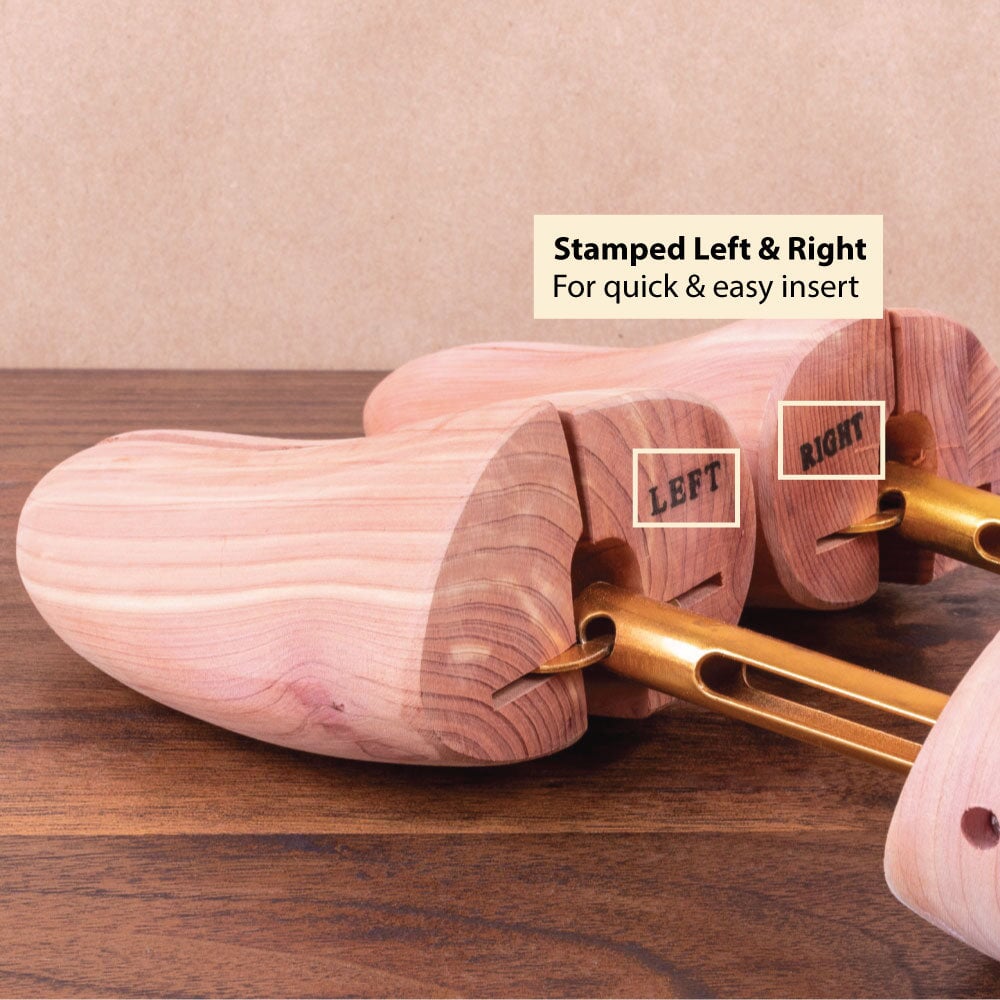 FootFitter Boot Trees for Men, Adjustable Split Toe Aromatic Cedar- KC23 FootFitter