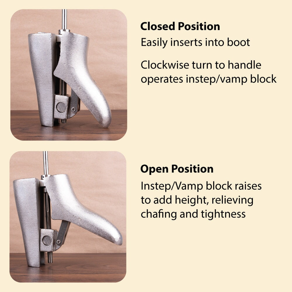 FootFitter Cast Aluminum Boot Instep Stretcher and Vamp Raiser Boot Stretcher FootFitter