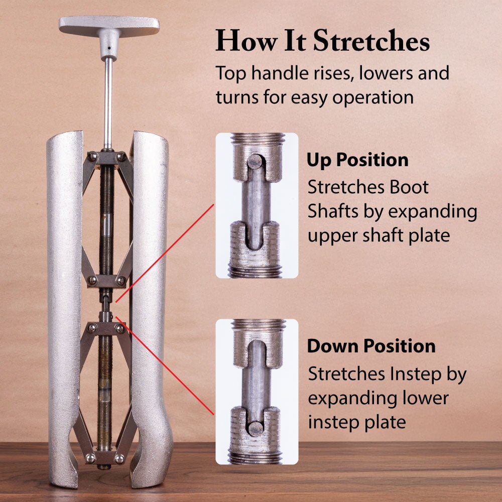 FootFitter Cast Aluminum Combination Boot Instep and Shaft Stretcher Boot Stretcher FootFitter