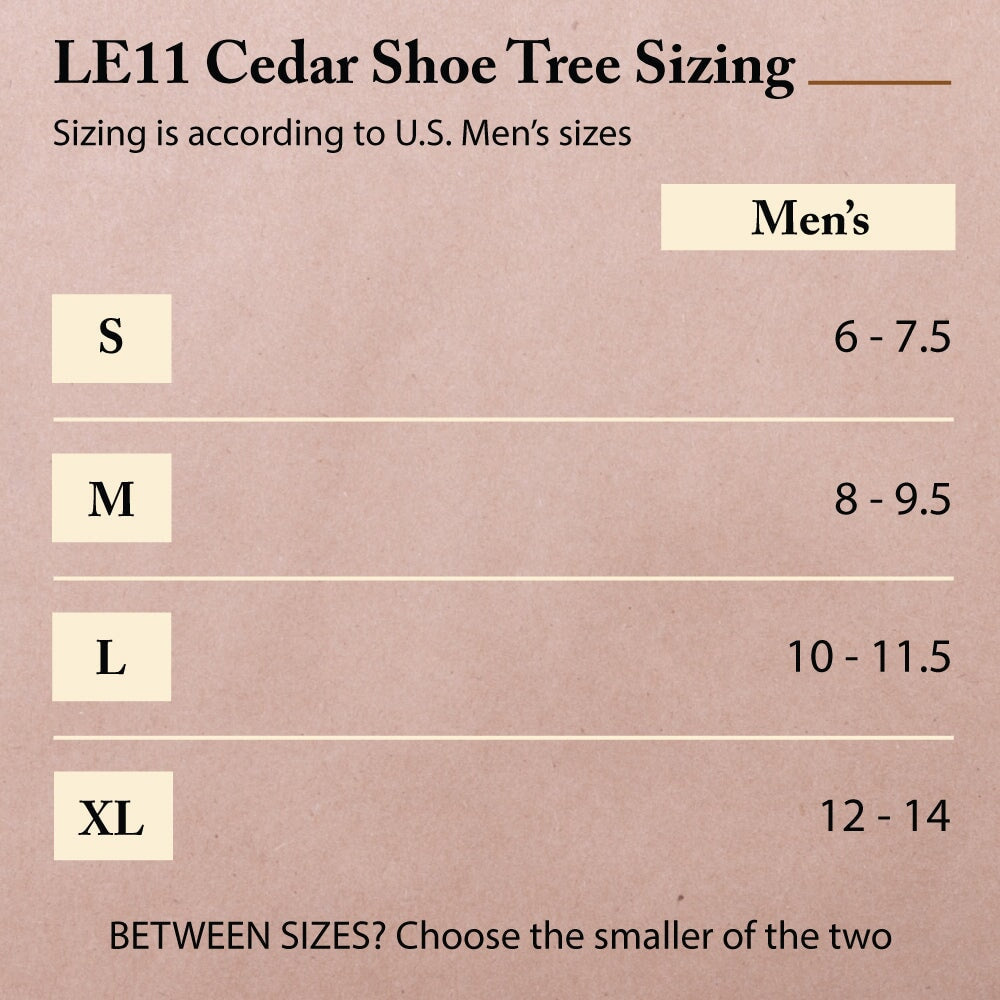 FootFitter Cedar Shoe Tree for Men, Full Toe Block and Wide Hook Heel, Aromatic Shoe Shaper - LE11, 2-Pack Shoe Trees & Shapers FootFitter