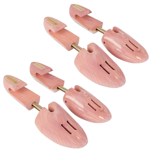 FootFitter Cedar Shoe Tree for Men, Full Toe Block and Wide Hook Heel, Aromatic Shoe Shaper - LE11, 2-Pack Shoe Trees & Shapers FootFitter