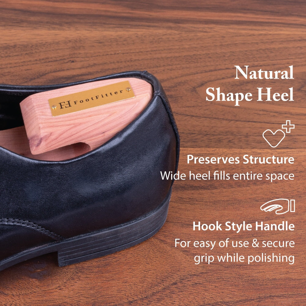FootFitter Cedar Shoe Tree for Men, Full Toe Block and Wide Hook Heel, Aromatic Shoe Shaper - LE11, 2-Pack Shoe Trees & Shapers FootFitter