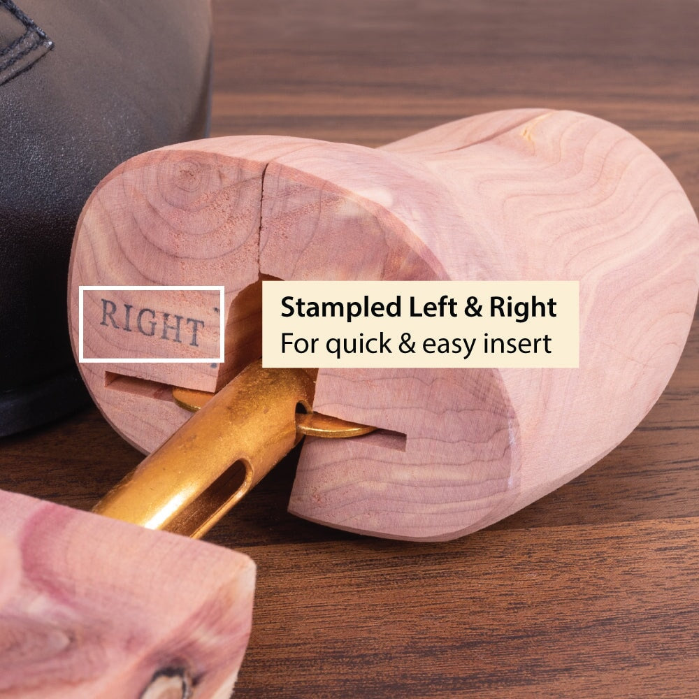 FootFitter Cedar Shoe Trees for Men, Wide Heel Split Toe, Aromatic Cedar Boot Tree - DW29, 2-Pack Shoe Trees & Shapers FootFitter