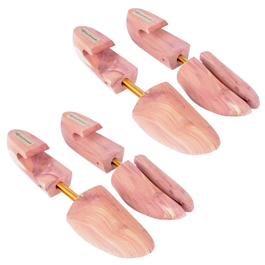 FootFitter Cedar Shoe Trees for Men, Wide Heel Split Toe, Aromatic Cedar Boot Tree - DW29, 2-Pack Shoe Trees & Shapers FootFitter