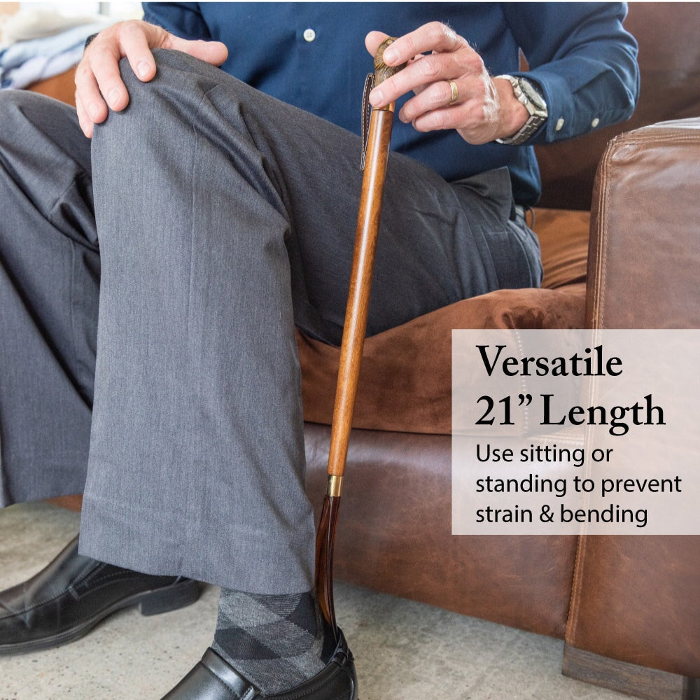 FootFitter Classic 21" Medium Shoe Horn with Wooden-Style Eagle Handle Shoe Horns FootFitter