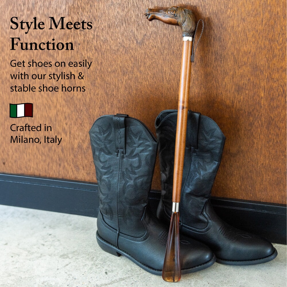 FootFitter Classic 21" Medium Shoe Horn with Wooden-Style Horse Handle Shoe Horns FootFitter