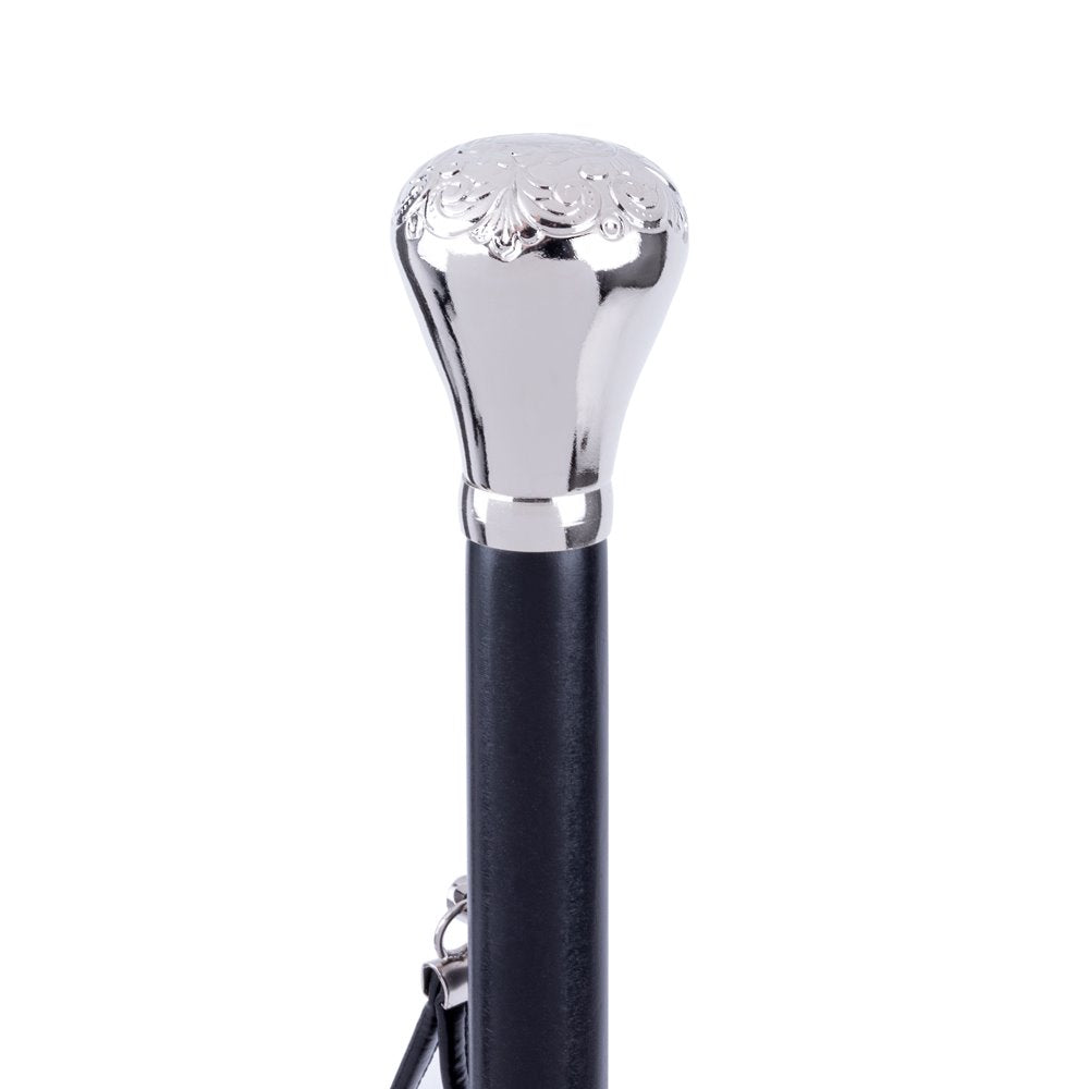 FootFitter Deluxe 26" Long Shoe Horn with Nickel Plated Engraved Knob Handle Shoe Horns Shoe and Foot Care