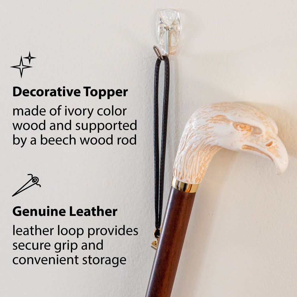 FootFitter Deluxe 28" Long Shoe Horn with Ivory Style Eagle Handle Shoe Horns FootFitter