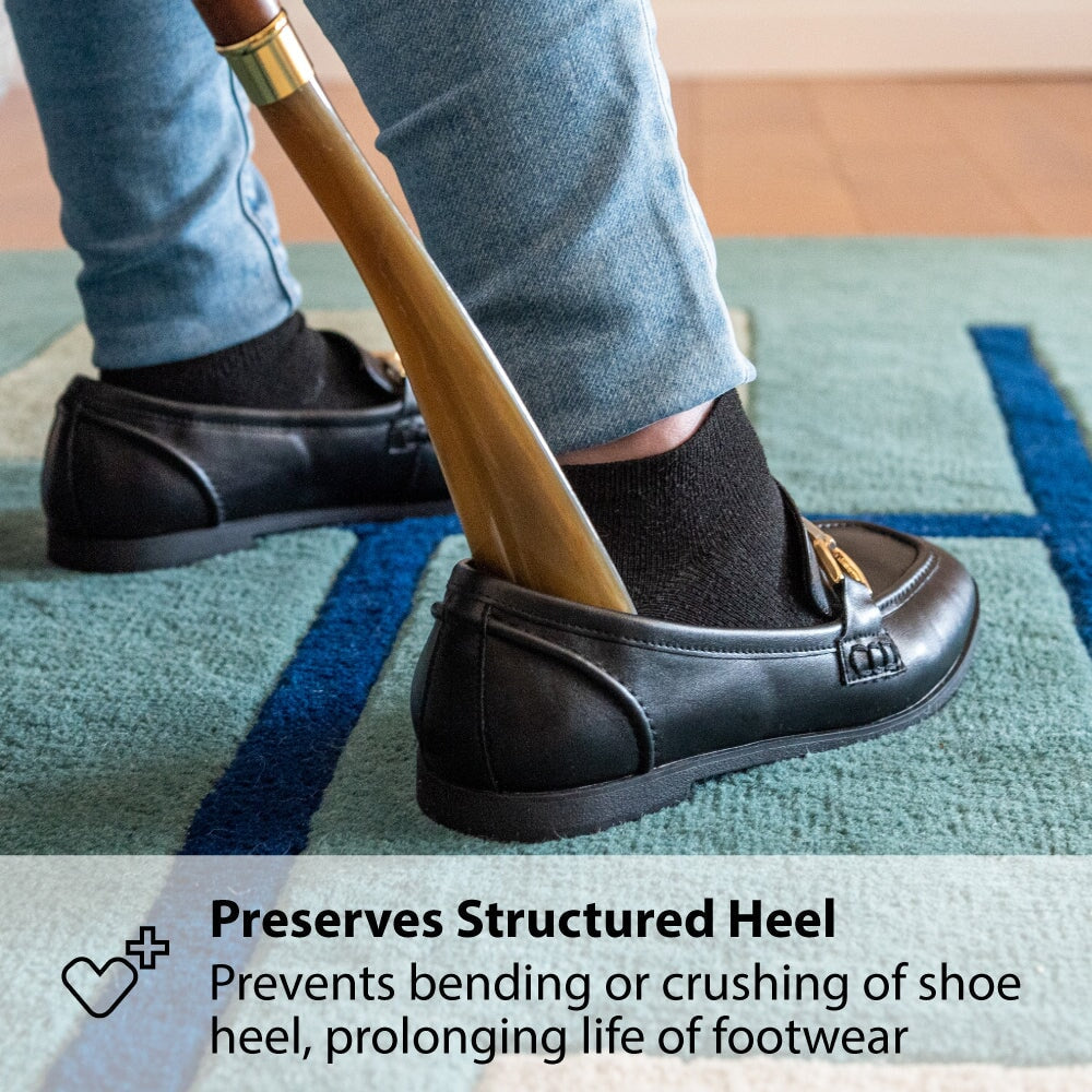 FootFitter Deluxe 28" Long Shoe Horn with Wooden-Style Eagle Handle Shoe Horns Shoe and Foot Care