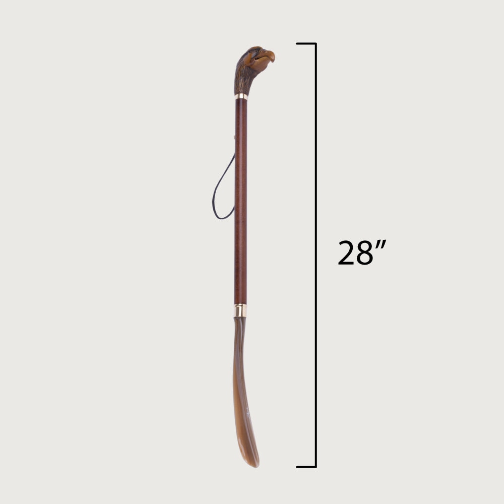 FootFitter Deluxe 28" Long Shoe Horn with Wooden-Style Eagle Handle Shoe Horns Shoe and Foot Care