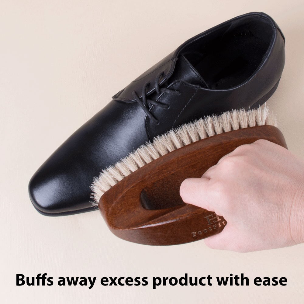 FootFitter Executive Shoe Shine Brush with Handle Shoe Brushes FootFitter