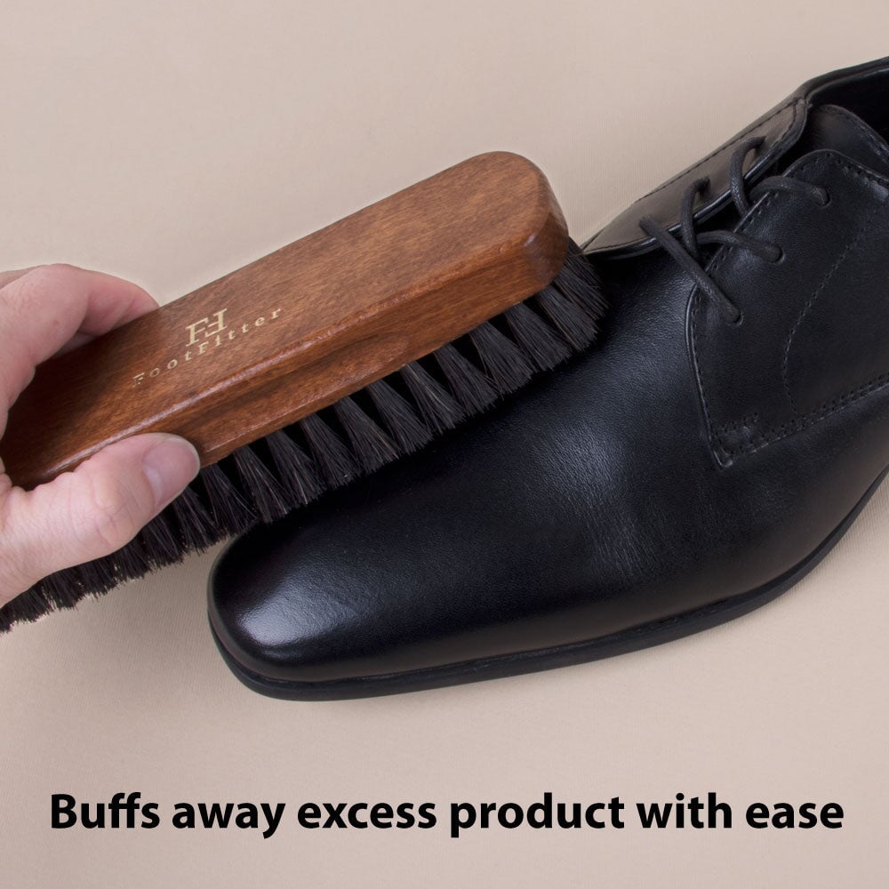 FootFitter Genuine Horsehair Shoe Shine Brush Shoe Brushes FootFitter