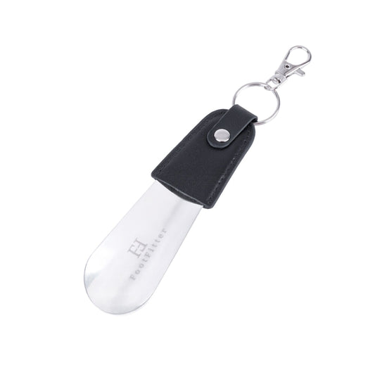 FootFitter Keychain Travel Stainless Steel & Leather Shoe Horn, 5" Shoe Horns FootFitter
