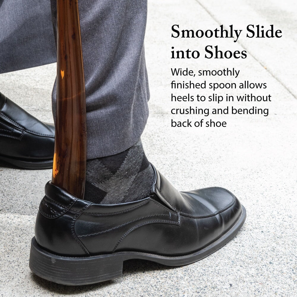 FootFitter Medium 21" Shoe Horn with Tortoiseshell Spoon, Cat Handle Shoe Horns FootFitter