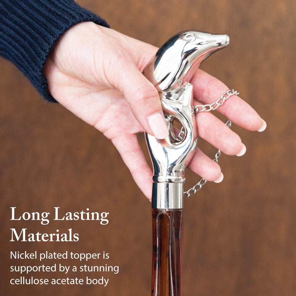 FootFitter Medium 21" Shoe Horn with Tortoiseshell Spoon, Cat Handle Shoe Horns FootFitter