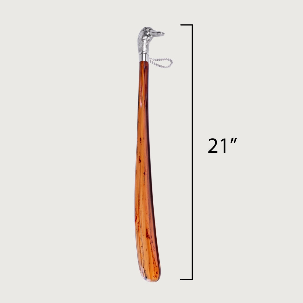 FootFitter Medium 21" Shoe Horn with Tortoiseshell Spoon, Duck Shoe Horns FootFitter