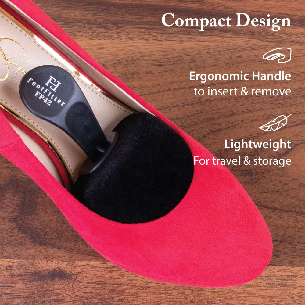 FootFitter Rounded Foam Shoe Tree with Handle for Women's High Heels, Lightweight Shape Keeping Travel Shoe Tree - FP42 Shoe Trees & Shapers FootFitter