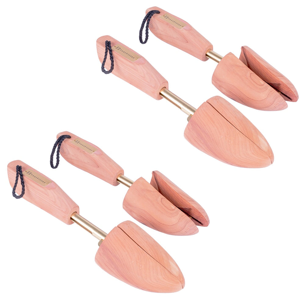 FootFitter Shoe Trees for Men, Adjustable Split Toe Aromatic Cedar Boot Tree- SJ32, 2 Pack Shoe Trees & Shapers FootFitter
