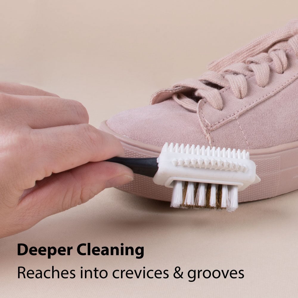 FootFitter Suede and Nubuck Leather 4-Way Shoe Cleaner Brush Shoe Brushes FootFitter
