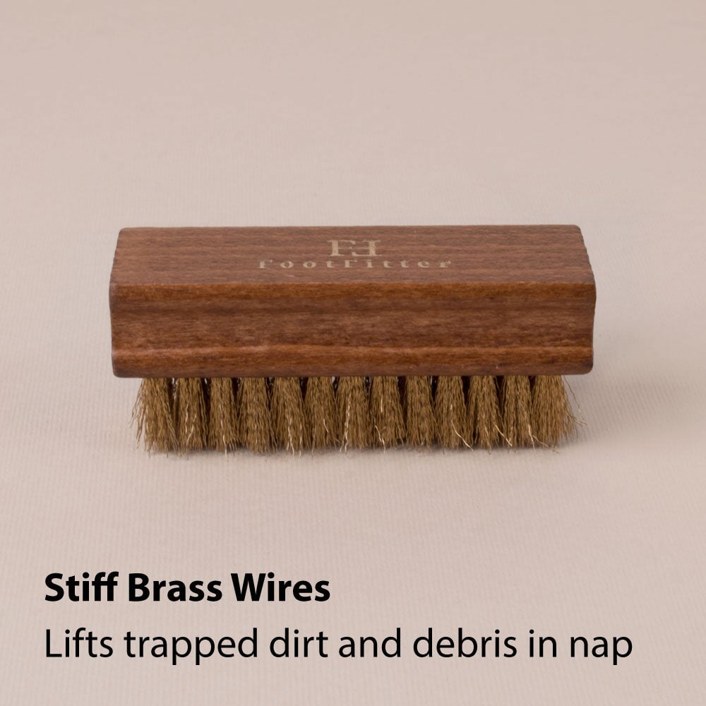 FootFitter Suede-Nubuck Brass Shoe Cleaning Brush Shoe Brushes FootFitter
