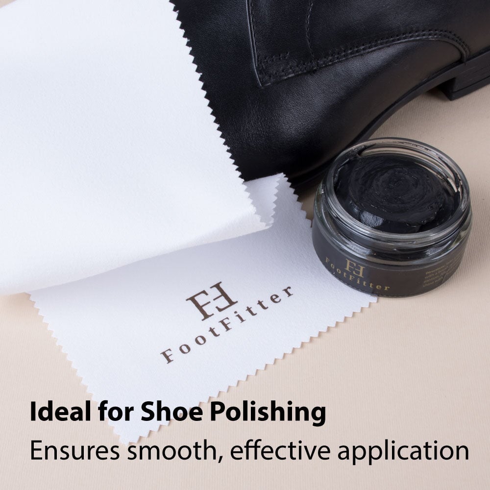 FootFitter Traditional Buffing Shoe Shine Microfiber Cloth Pack Shoe Shine Cloths FootFitter