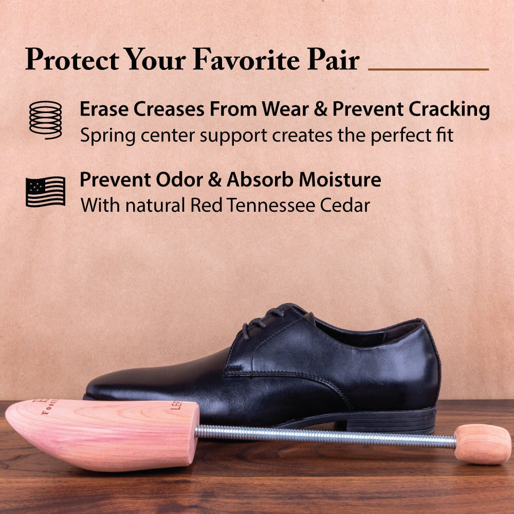 FootFitter Travel Cedar Shoe Tree, Portable Boot Trees, 3-Pack Shoe Trees & Shapers FootFitter