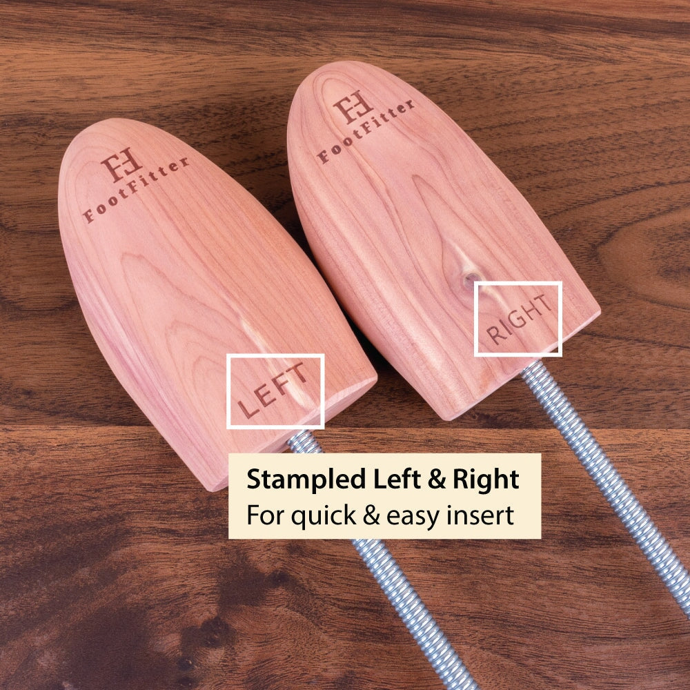 FootFitter Travel Cedar Shoe Tree, Portable Boot Trees, 3-Pack Shoe Trees & Shapers FootFitter