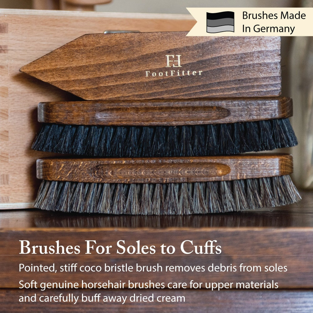 Grand Cedar Shoe Valet with Suede & Shoe Shine Set - Shoe Polish Cream Shoe Shine Kits FootFitter