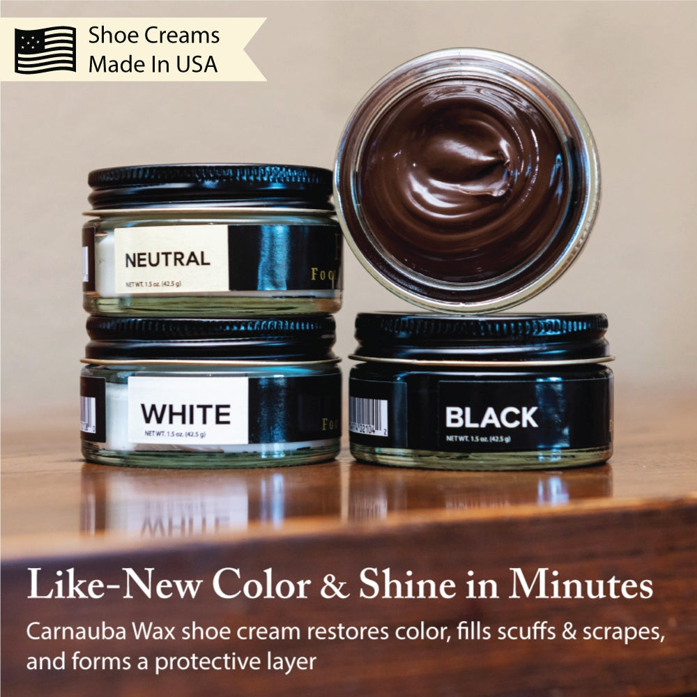 Grand Cedar Shoe Valet with Suede & Shoe Shine Set - Shoe Polish Cream Shoe Shine Kits FootFitter