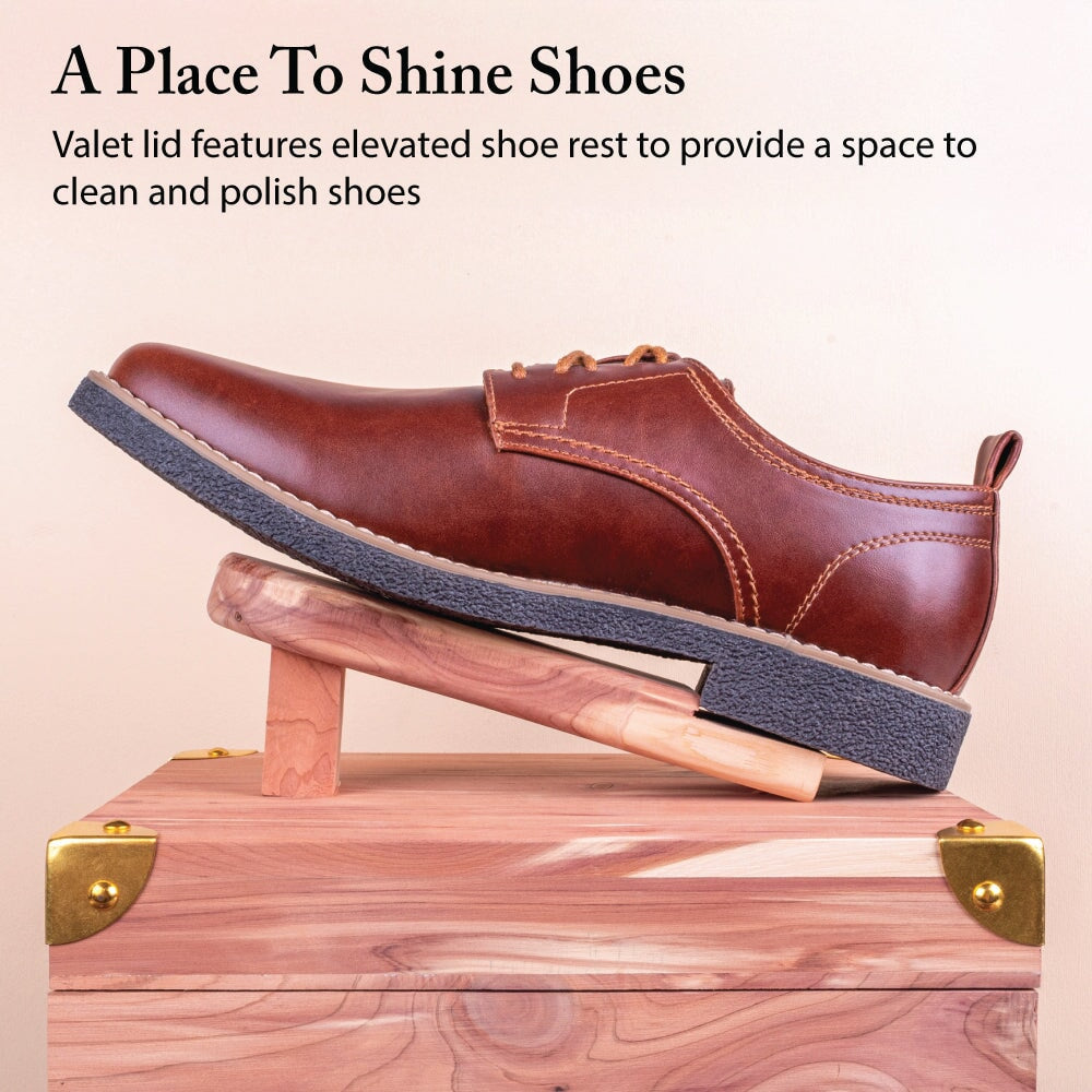 Grand Cedar Wood Storage Box & Shoe Valet Valet Box FootFitter