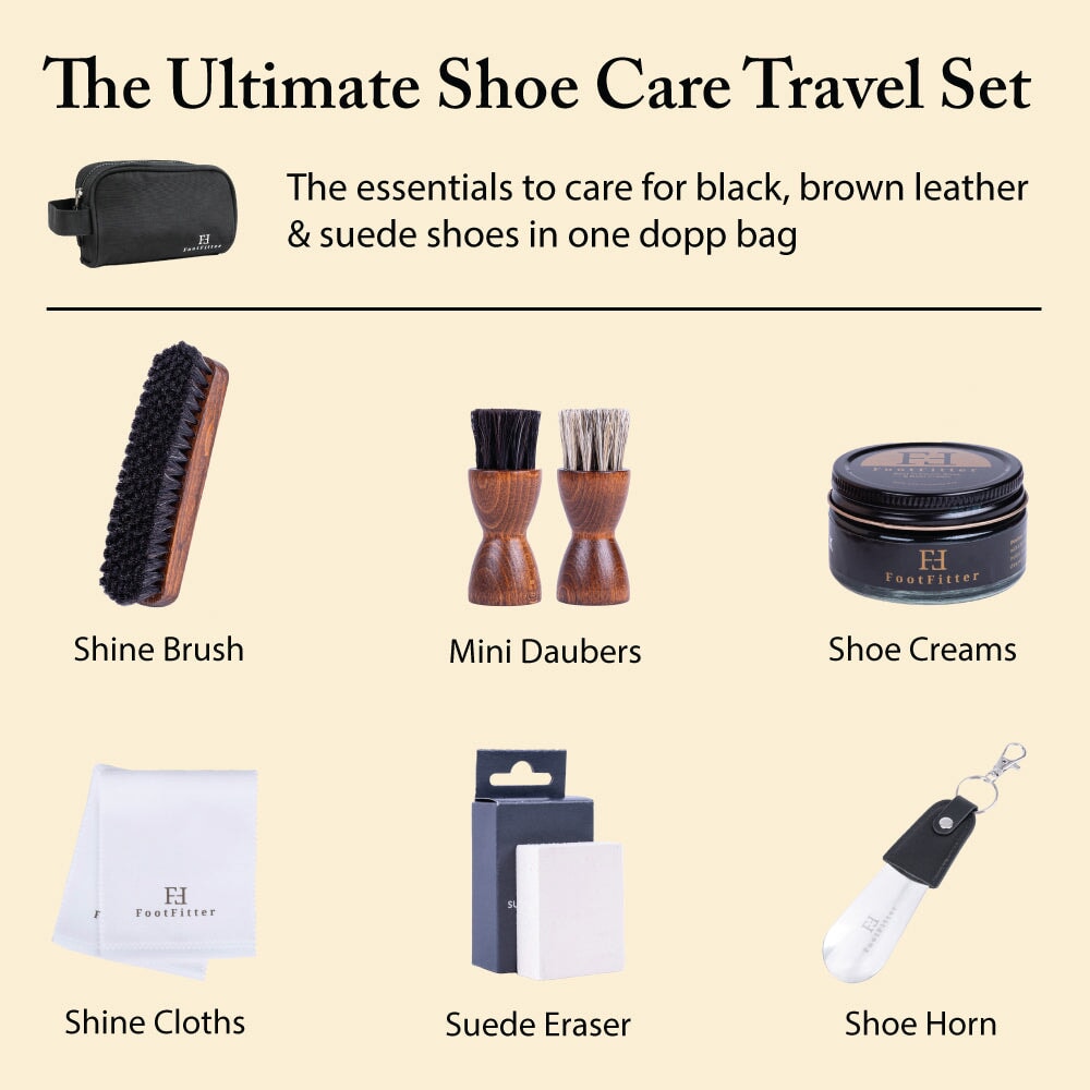 Shoe Care Kit with Travel Bag Shoe Shine Kits FootFitter