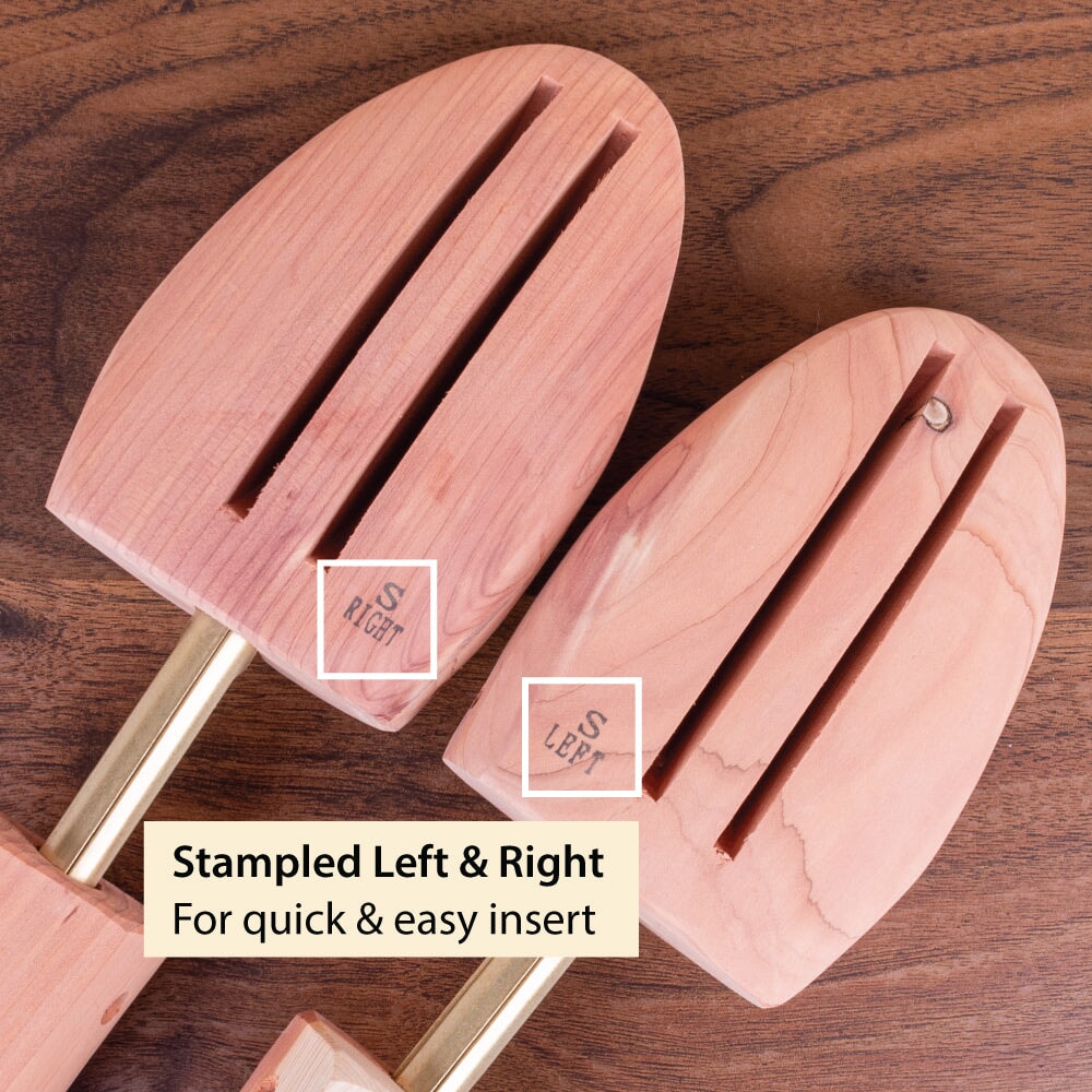 Cedar Shoe Tree for Men, Full Toe Block and Wide Hook Heel, Aromatic Shoe Shaper - LE11