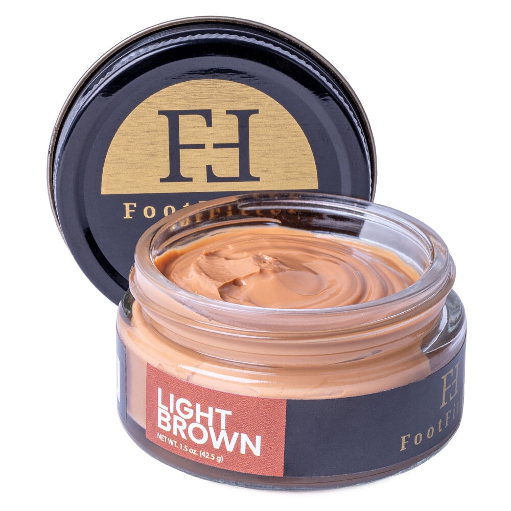 FootFitter Premium Shoe Cream Polish, 1.5 oz. Shoe Polishers FootFitter Light Brown