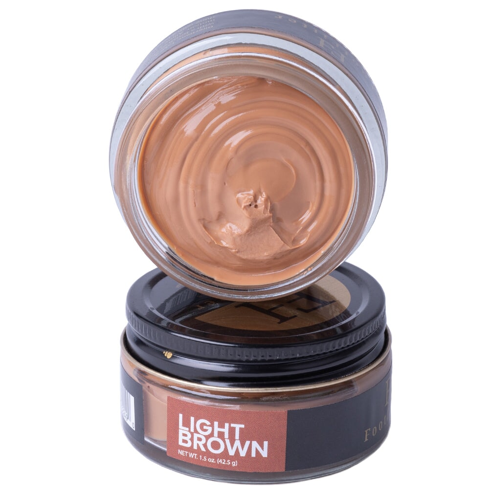 FootFitter Premium Shoe Cream Polish - 2 Pack Shoe Polishers FootFitter Light Brown