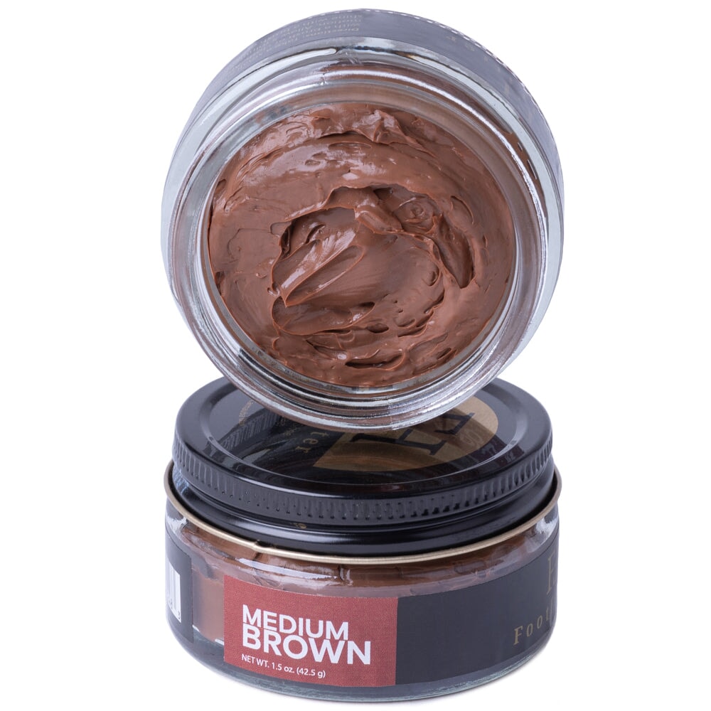 FootFitter Premium Shoe Cream Polish - 2 Pack Shoe Polishers FootFitter Medium Brown