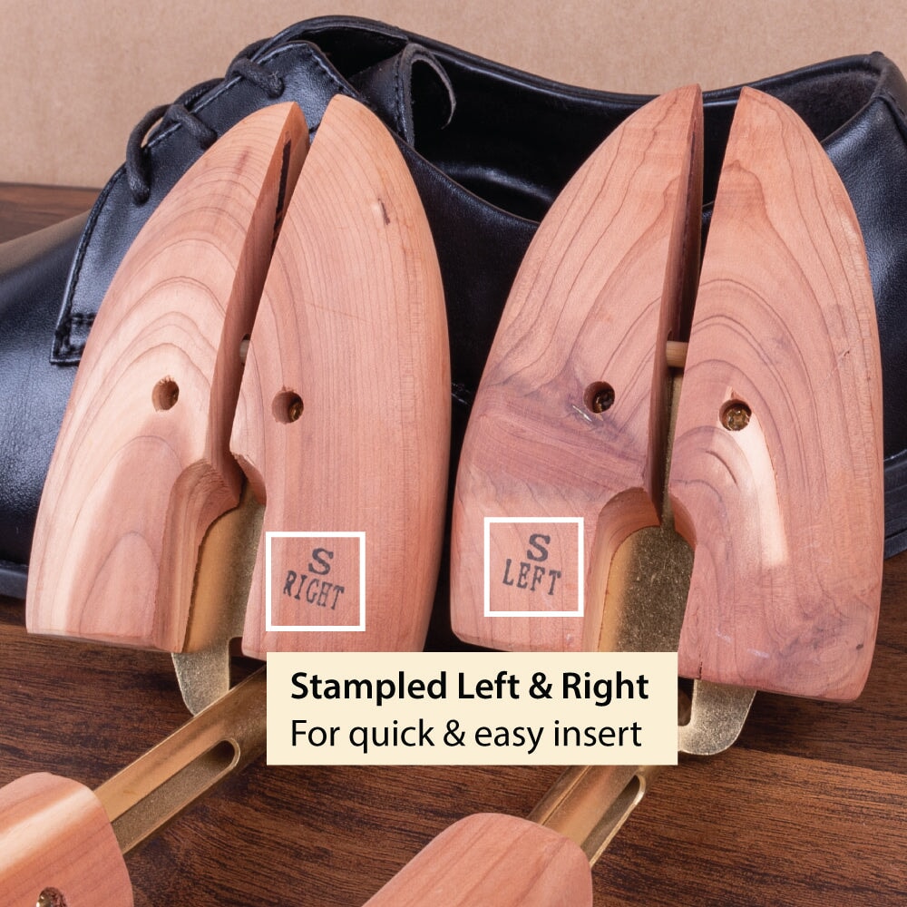 Shoe Trees for Men, Adjustable Split Toe Aromatic Cedar Boot Tree - SJ32