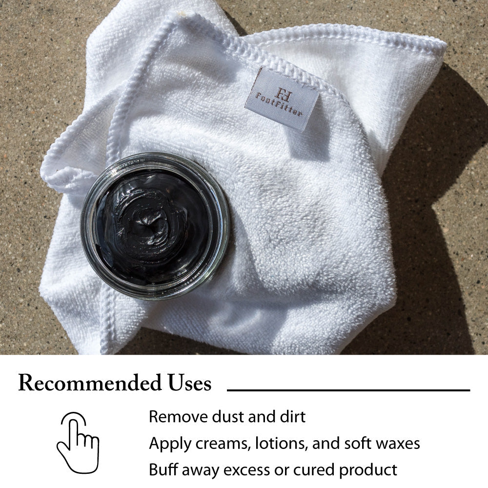 FootFitter Ultrasoft Microfiber Cleaning and Conditioning Shoe Shine Cloth Pack