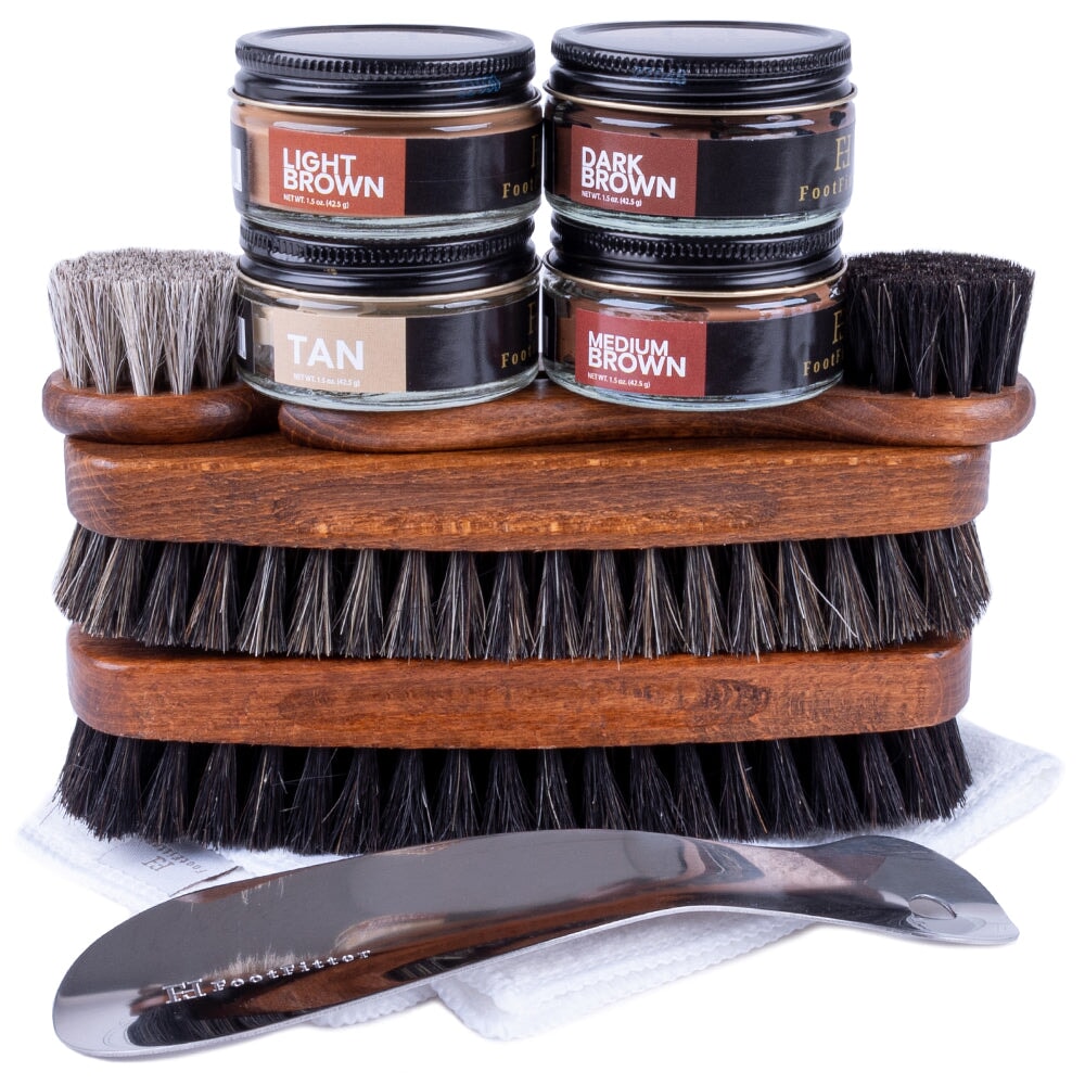 FootFitter Valet Refill Set with FootFitter Shoe Cream Shoe Shine Kits FootFitter Browns