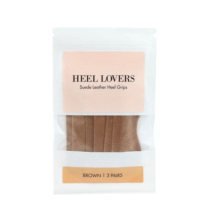 Heel Lovers Suede Leather Heel Grips, Brown - 3 Pairs