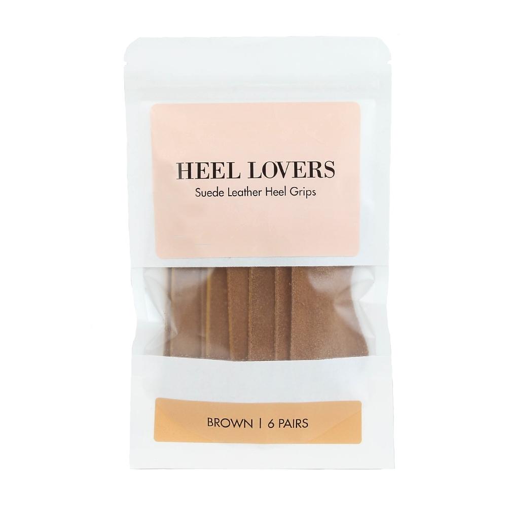 Heel Lovers Suede Leather Heel Grips, Brown - 6 Pairs