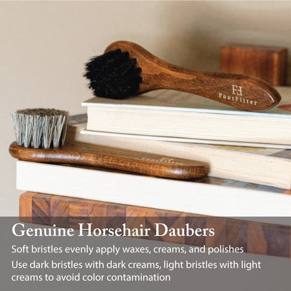Advanced Horsehair Shoe Shine Brush & Suede Detailing Set Shoe Shine Kits FootFitter 