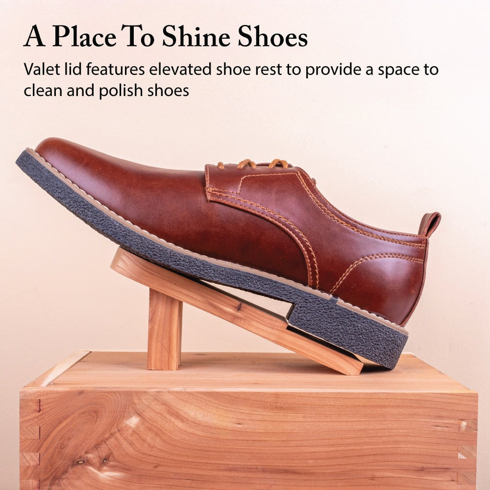 Cedar Wood Storage Box & Shoe Valet Valet Box FootFitter 