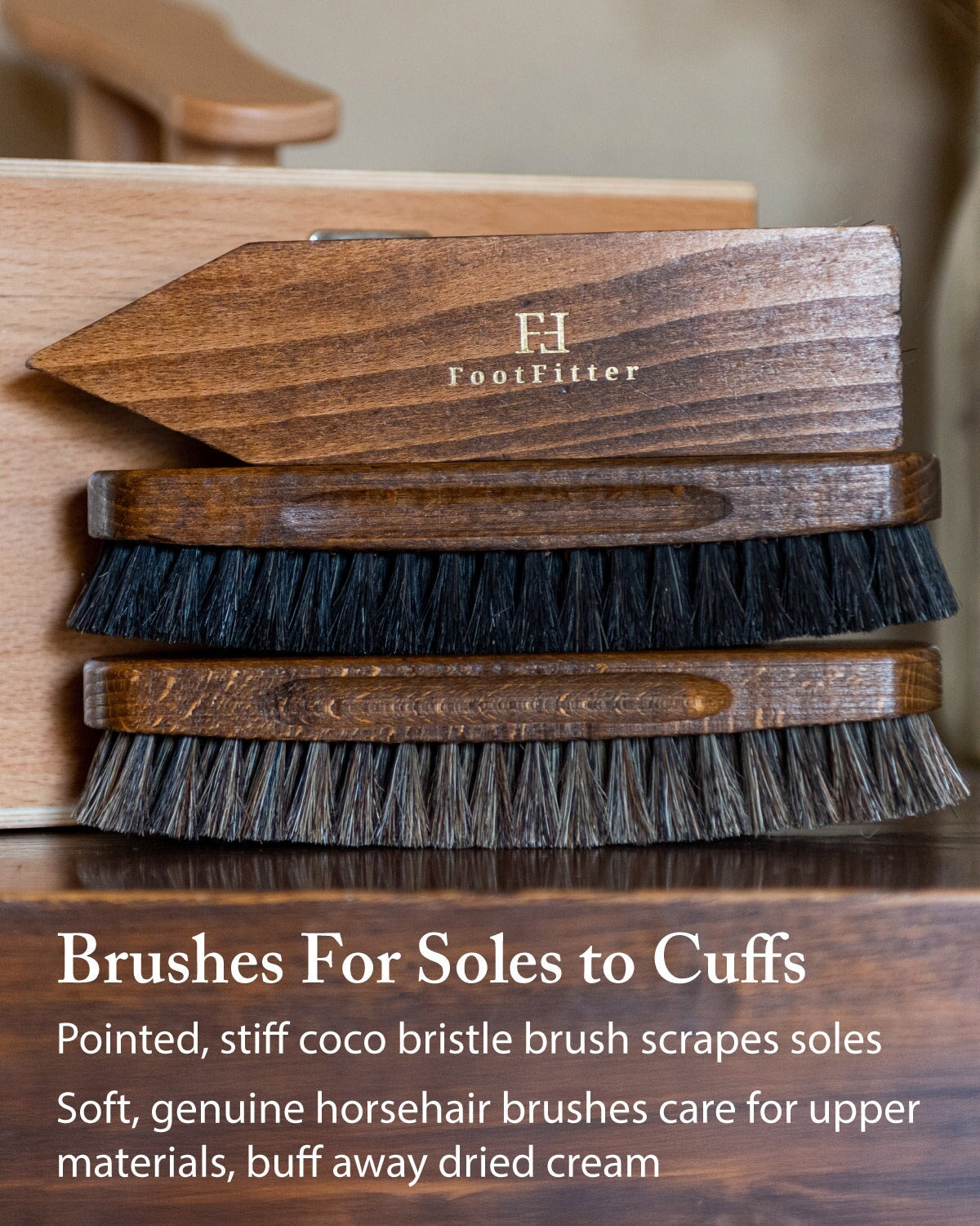 FootFitter Advanced Shoe Care Brush Set, Leather Shine & Suede Cleaning Kit Shoe Shine Kits FootFitter 