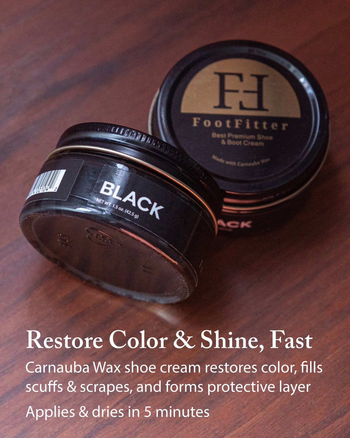 FootFitter Black Leather Restoration Shoe Kit, Military Boot Care Set FootFitter 