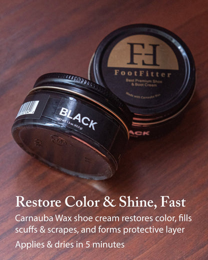 FootFitter Black Leather Restoration Shoe Kit, Military Boot Care Set FootFitter 